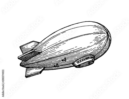 Ink sketch of blimp