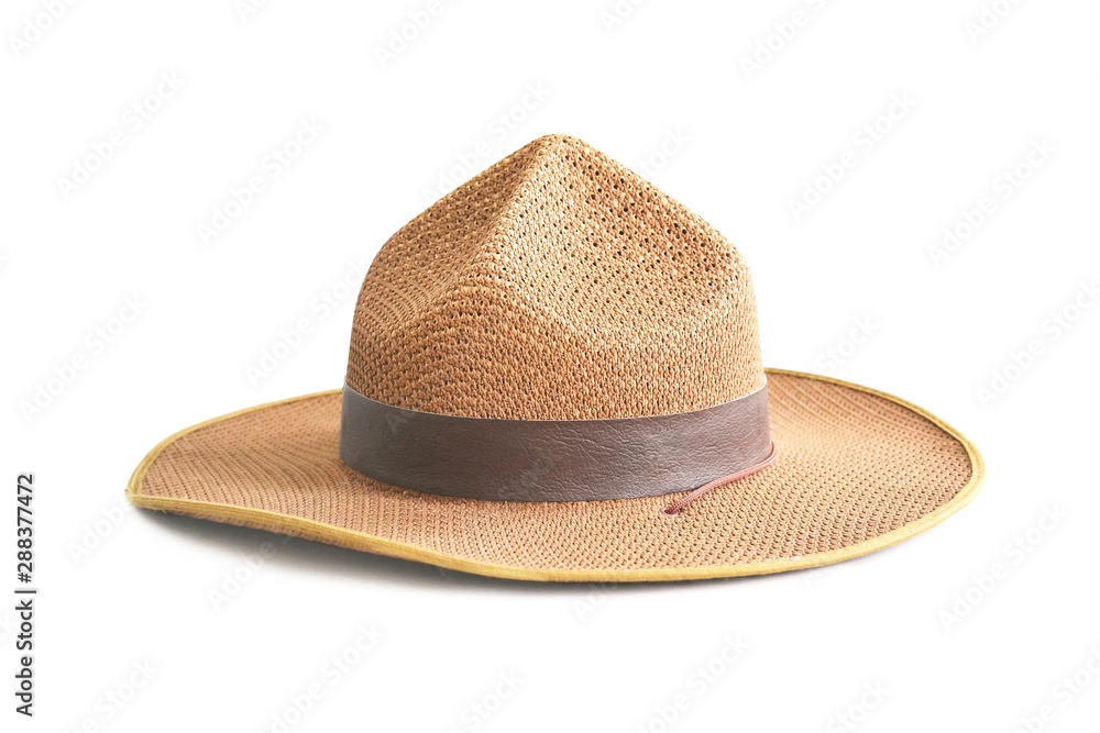 brown hat isolated on white