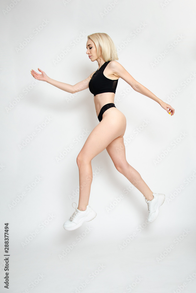 Fit girl jumping Fit girl jumping