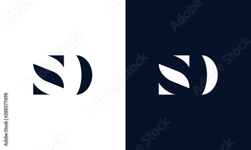 Abstract letter SD logo. This logo icon incorporate with abstract shape in the creative way. photo