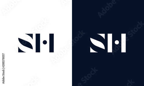 Abstract letter SH logo. This logo icon incorporate with abstract shape in the creative way. photo