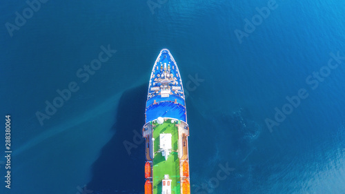 Nose of the cruise ship aerial view © savantermedia