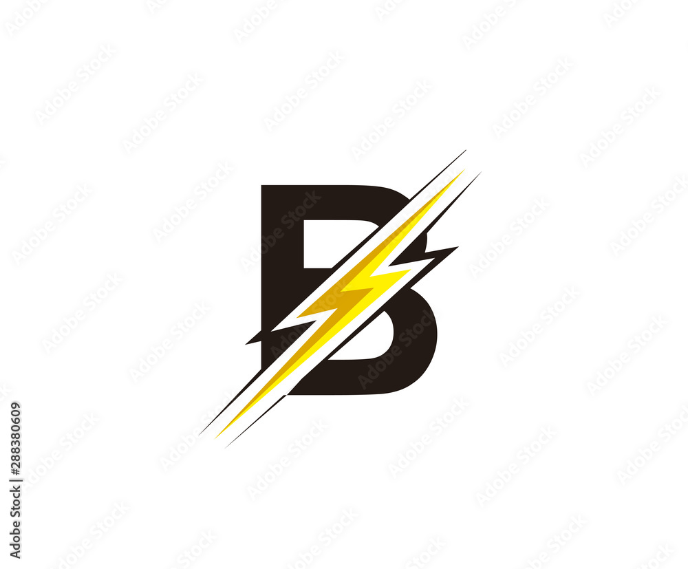 Flash B Letter Logo, Electrical Bolt Logo Vector Flash B Letter Logo, Electrical Bolt Logo Vector