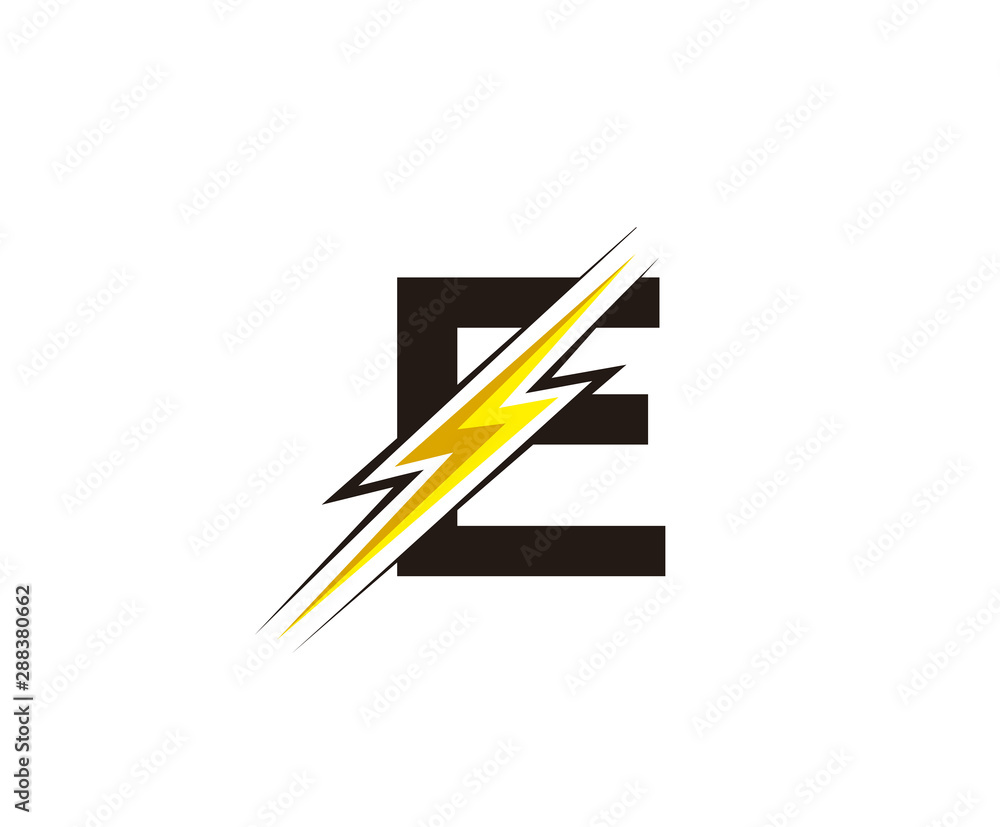 Flash E Letter Logo, Electrical Bolt Logo Vector Flash E Letter Logo, Electrical Bolt Logo Vector