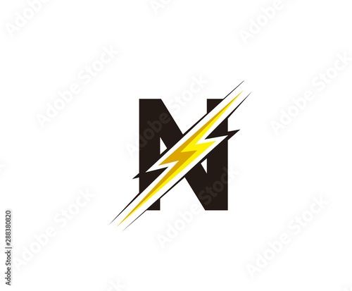 Free Download Flash N Letter Logo, Electrical Bolt Logo Vector - GFXLoad