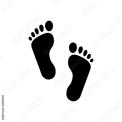 Footsteps icon or footprint silhouette