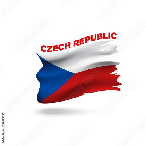 Torn Czech Republic patriotic flag 3d vector illustration template