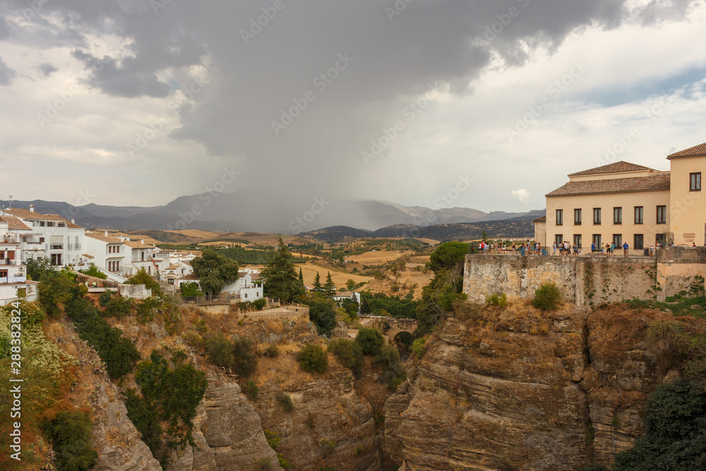 Storm in the mountains seen from the Tajo de Ronda