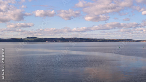 Firth of Forth and hills of Fife in Scotland  UK on a clear day