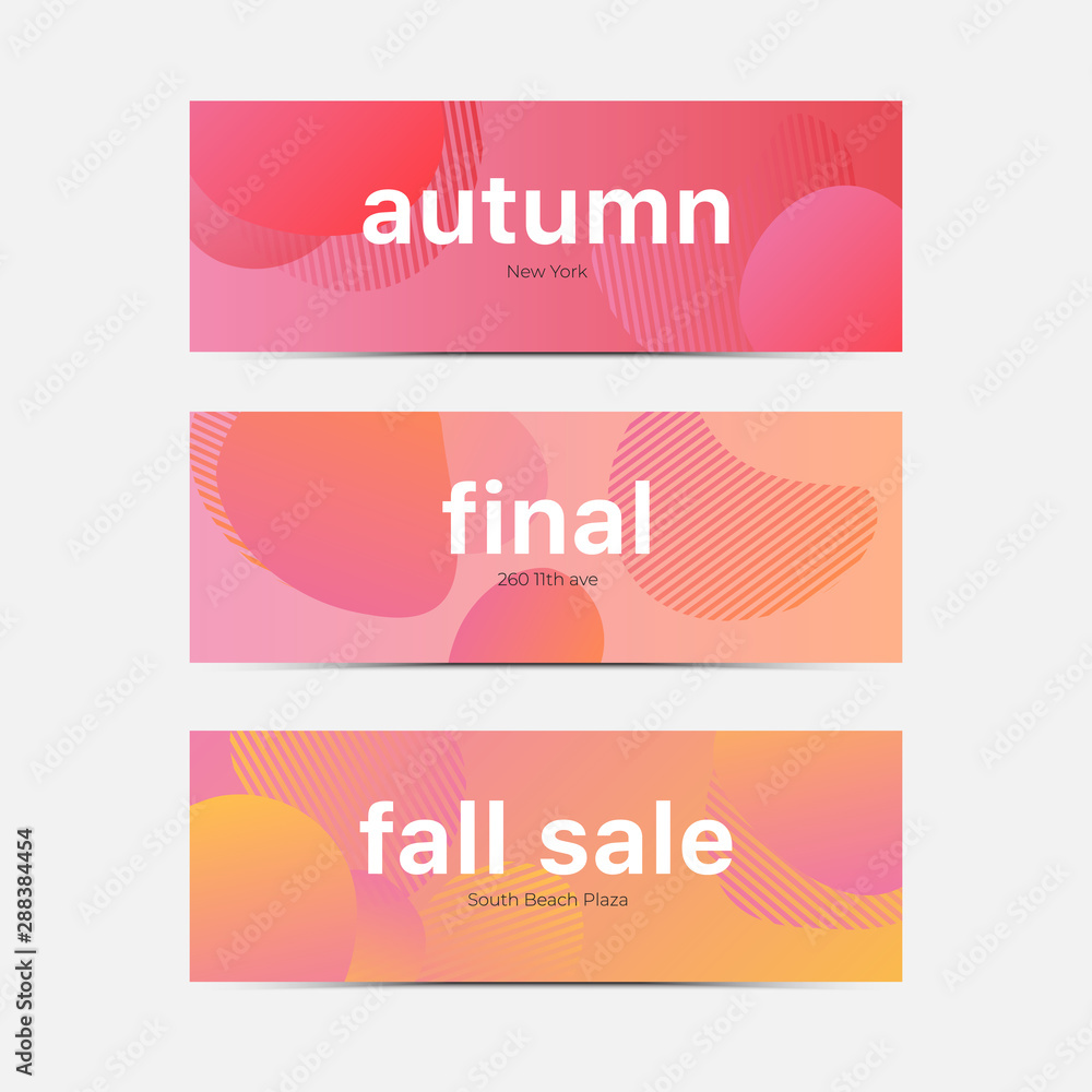 Autumn sale templates. Modern multicolored brochure. Final autumn sale flyers.