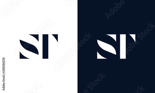 Abstract letter ST logo. This logo icon incorporate with abstract shape in the creative way. photo