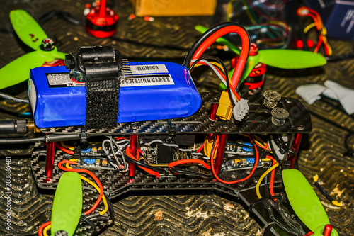 DIY drone on a workbench