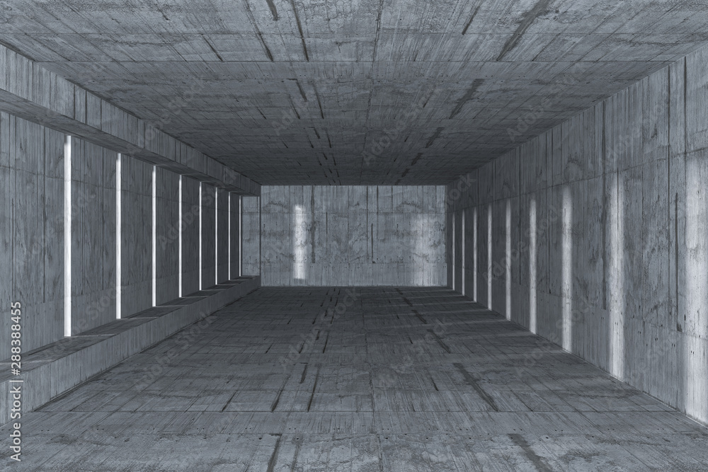 White empty concrete room, 3d rendering