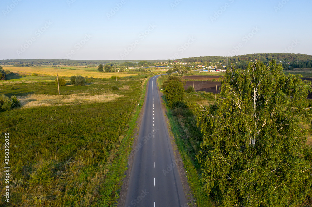 asphalt road, view from above