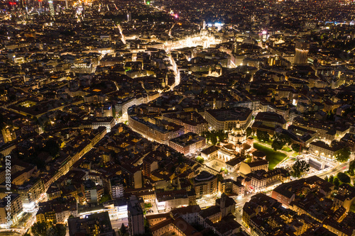 Milan Aerial Nightscape Landscape Italy