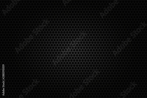Abstract black texture background with hexagon . 