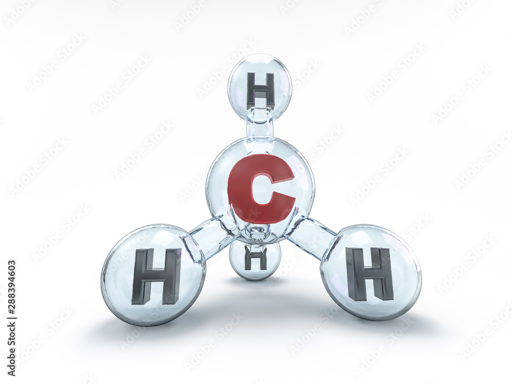 Methane Molecules Background. 3D rendering Methane Molecules Background. 3D rendering