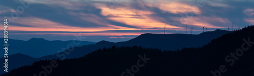 Sunset at Miradouro do Pico Bartolomeu overlooking the landscapes of Serra da Tronqueira photo