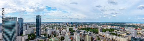 Panoramic view of Warsaw  Masovia  Poland on 14  August  2019