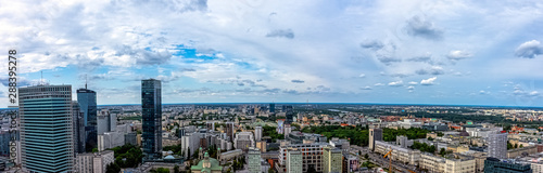 Panoramic view of Warsaw  Masovia  Poland on 14  August  2019