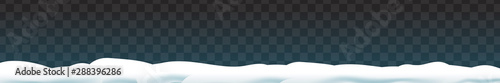Vector realistic isolated panoramic Snow field for template decoration and covering on the transparent background. Concept of Merry Christmas and Happy New Year.