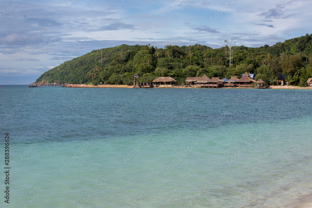 The beach Koh Talu Island Thailand on a cloudy day