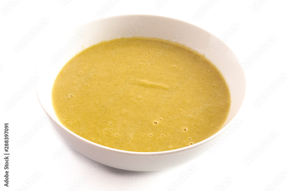 Bowl of Broccoli and Cheddar Cheese Puree Soup Bowl of Broccoli and Cheddar Cheese Puree Soup