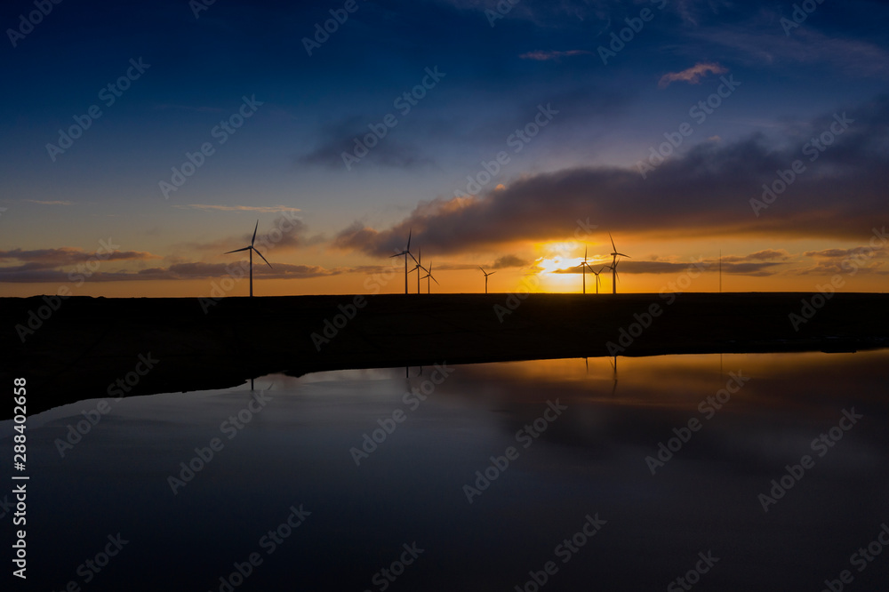 Sunrise over Ovenden Moor Wind Farm