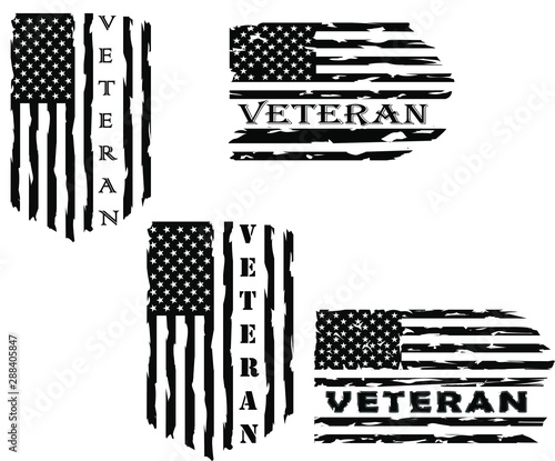 Distressed American veteran flag. Only commercial use  
