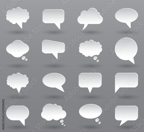 Set different empty speech bubble, communication chat sign icon - vector