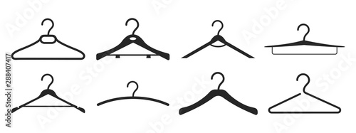 Wooden suit hanger icon set – stock vector
