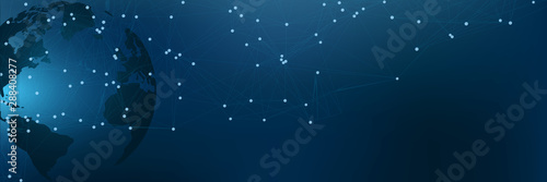 Technology background, global communications system, network connection – stock vector