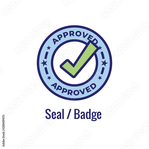 Approval and Signature Icon with approved imagery - to show someone who's given the go ahead