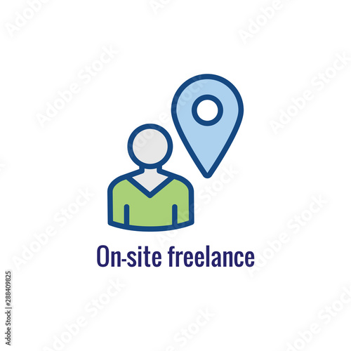 In-Company and Outsource Icon with freelancing or hiring imagery