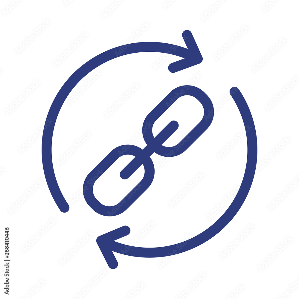 Website Link & Connectedness Icon with Chain Link Website Link & Connectedness Icon with Chain Link