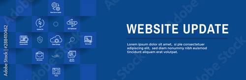 Website Update Icon Set with Web Header Banner