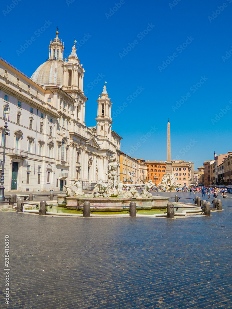 Sunny view of Piazza Navona. In Rome, Italy