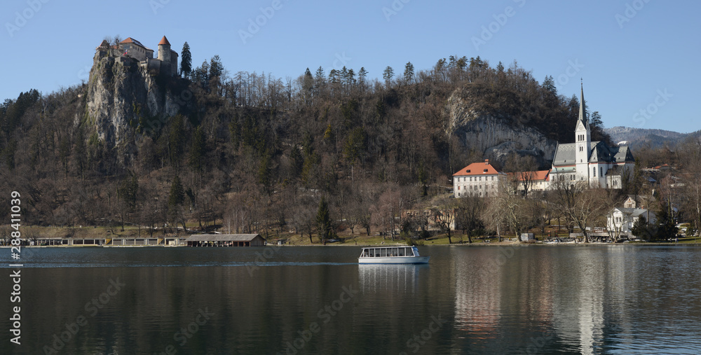 Ferry of Lake Bled , Slovenia, Julian Alps