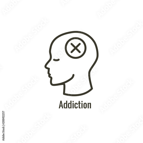 Drug & Alcohol Dependency Icon - shows drug addiction imagery