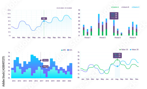 Set of charts. Set of vector elements for design sites
