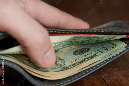 Wallet with twenty dollars