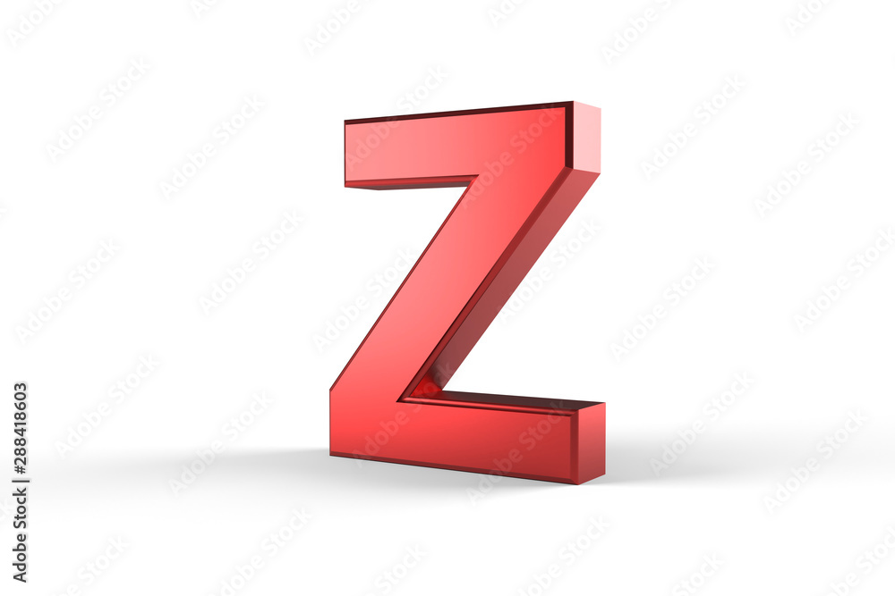 3D Red Letter Z Isolated White Background 3D Red Letter Z Isolated White Background