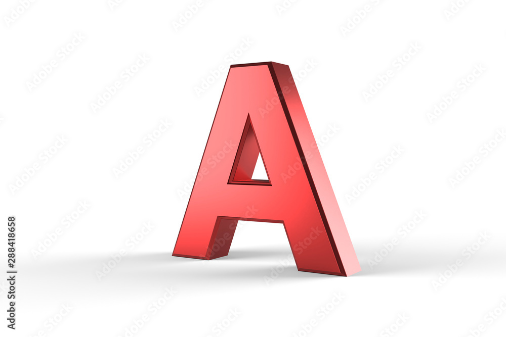3D Red Letter A Isolated White Background 3D Red Letter A Isolated White Background