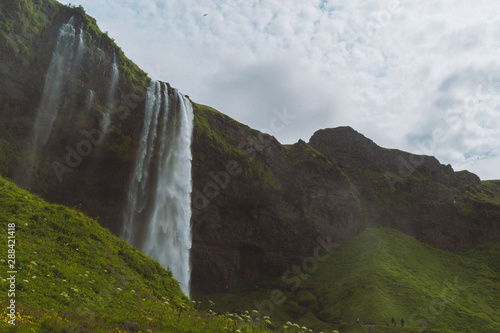 Waterfall Seljalandsfoss, south Iceland, beautiful nature