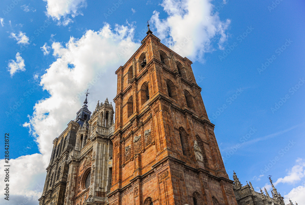 Fototapeta premium Baroque facade of Astorga Cathedral, Leon, Spain.