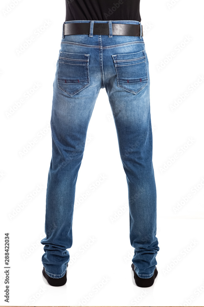 jeans pants on a white background front and back jeans pants on a white background front and back
