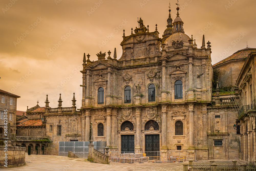 Santiago de Compostela cathedral in the early evening, Spain