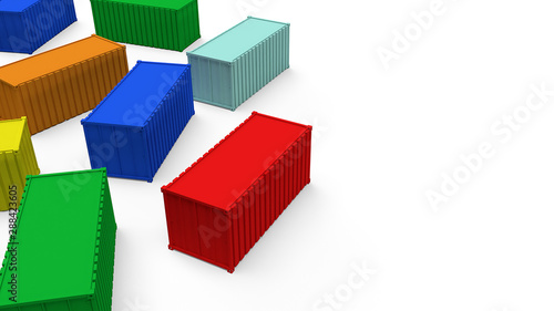 CONTAINER on white background for shipping concept 3d rendering.