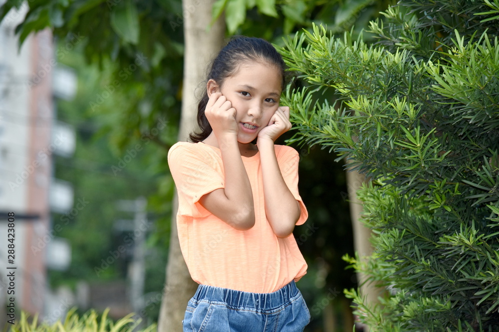 Fototapeta premium Young Diverse Teenager Girl And Fear
