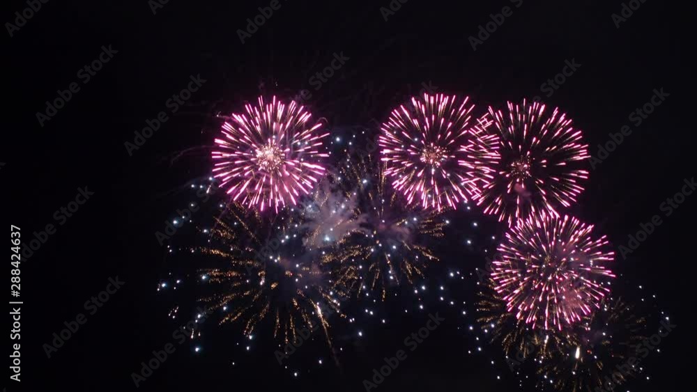 Fireworks light up to sky with dazzling display of fireworks, full screen, festive scene. Spectacular Fireworks Fireworks light up to sky with dazzling display of fireworks, full screen, festive scene. Spectacular Fireworks